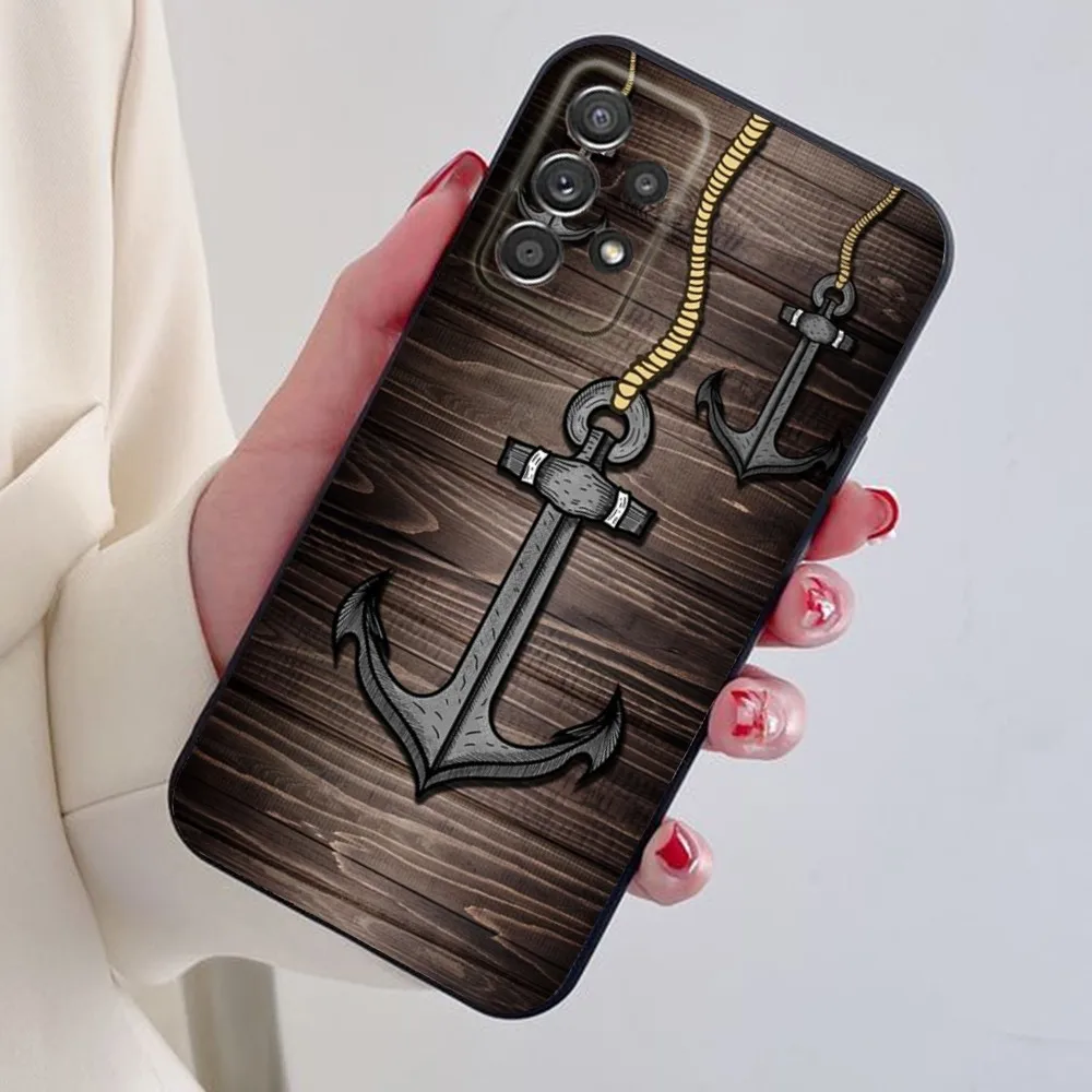 Anchor Phone Case For Samsung S24,S21,S22,S23,S30,Ultra,S20,Plus,Note,10,9,5G Black soft silicone case