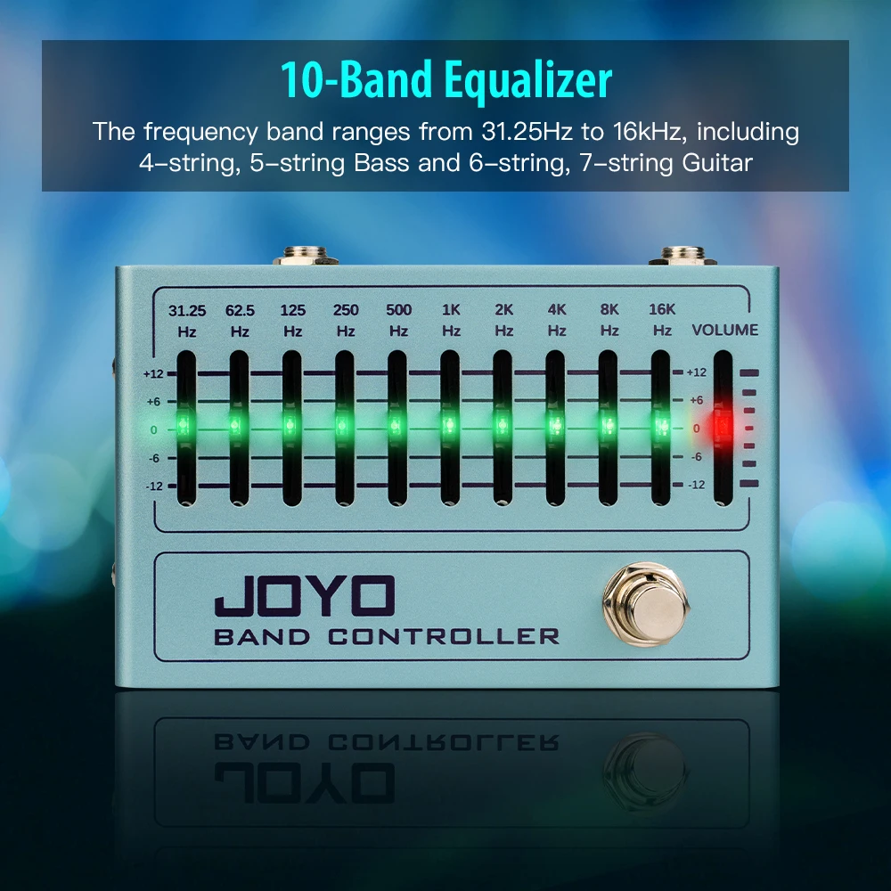 JOYO R-12 10 BAND CONTROLLER Equalizer Guitar Effect Pedal 31.25Hz-16kHz 10 Band EQ For 4/5/6/7 Electric Guitar Bass Accessories