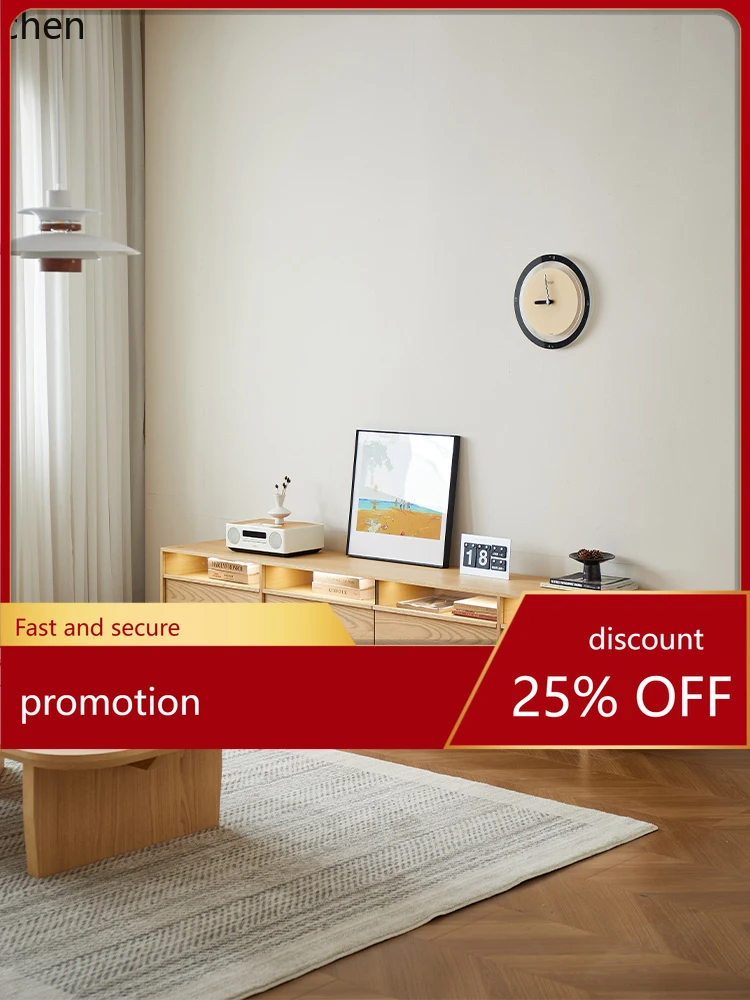 

ZMLsolid wood TV cabinet coffee table combination living room floor TV cabinet