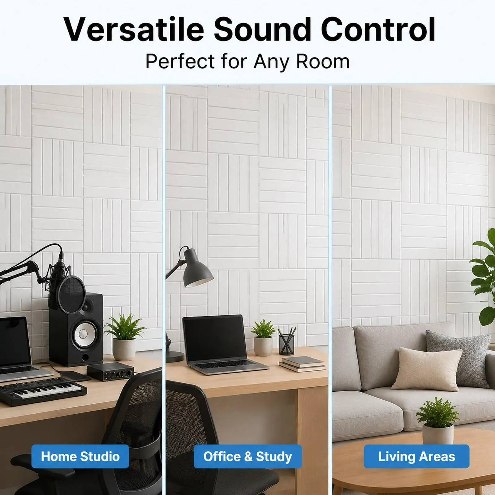 20x Acoustic Panels for Noise Reduction Acoustic Treatment Decorative Soundproof Wall Panels Sound Absorbing for Home