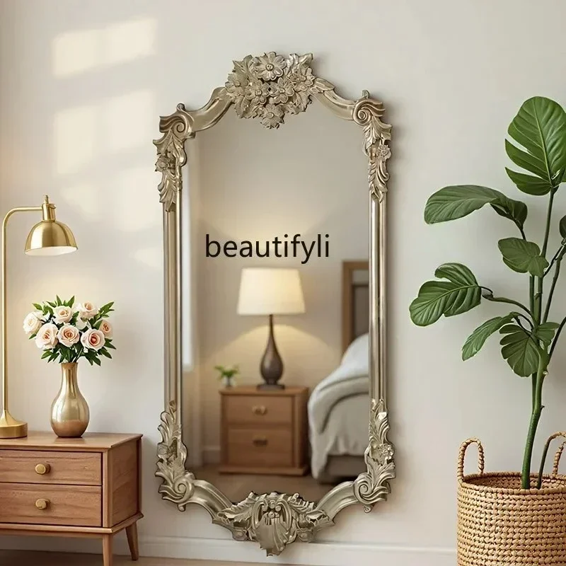 13フレンチレトロ全身鏡ヨーロッパ風ドレッシング、アメリカンホーム寝室クローク壁掛けフィッティングミラーカスタマイズ