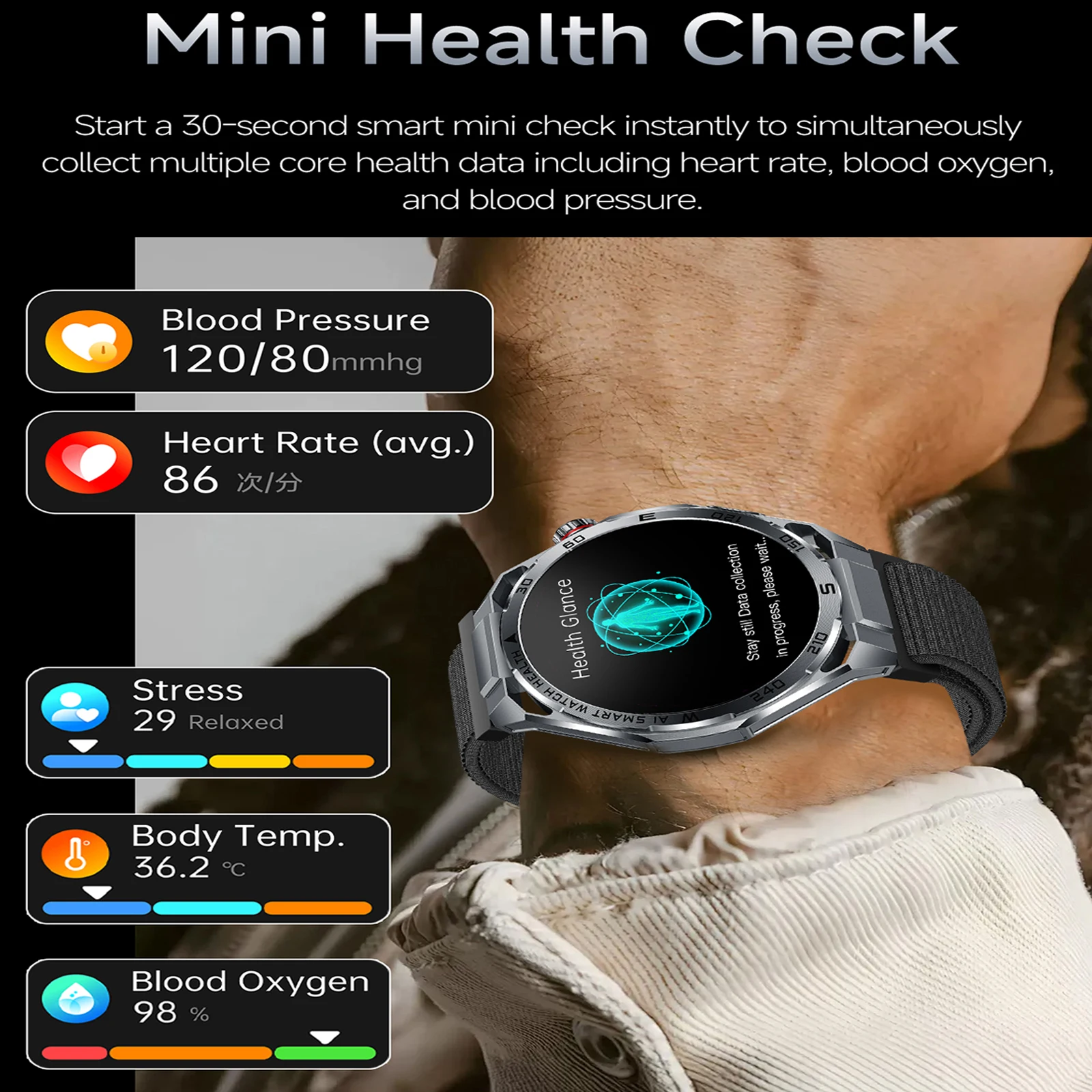 EIGIIS New Smart Watch For Men Women Body Fat AI Analysis Health Smart Watch ECG+PPG Uric Acid BP Blood Oxygen Call AMOLED Watch