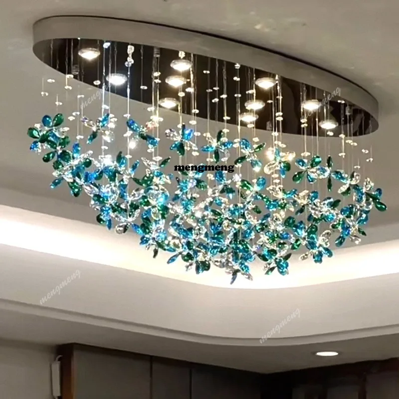 

French villa living room lamp dining room crystal chandelier flower dining room bar lamp