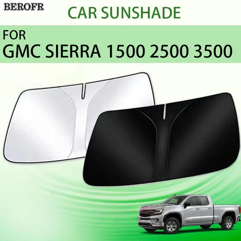 Front Sunshade For GMC Sierra 1500 2500 3500 Chevrolet Silverado 2014-2018 2019-2026 Accessories Window Protector Storage Parts