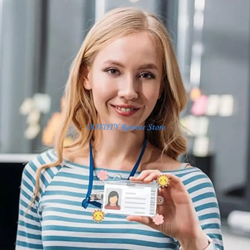 6Pcs Acrylic Badge Holders Pin Attachment Easy Display Identity Cards for Office