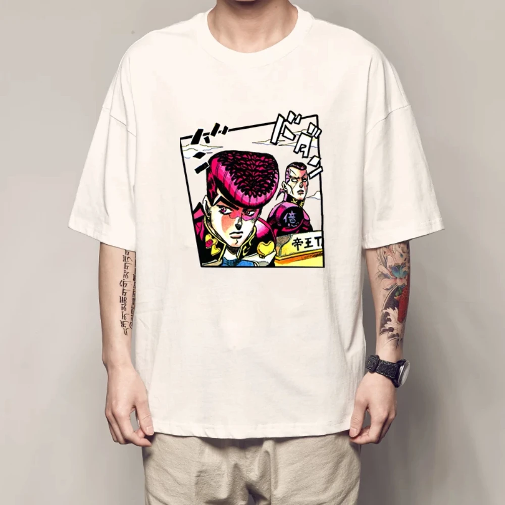 2026 Summer JoJo Bizarre Adventure Rohan Kishibe Anime Character Manga Graphic T-Shirt Unisex Oversized Y2K Streetwear Cotton Te