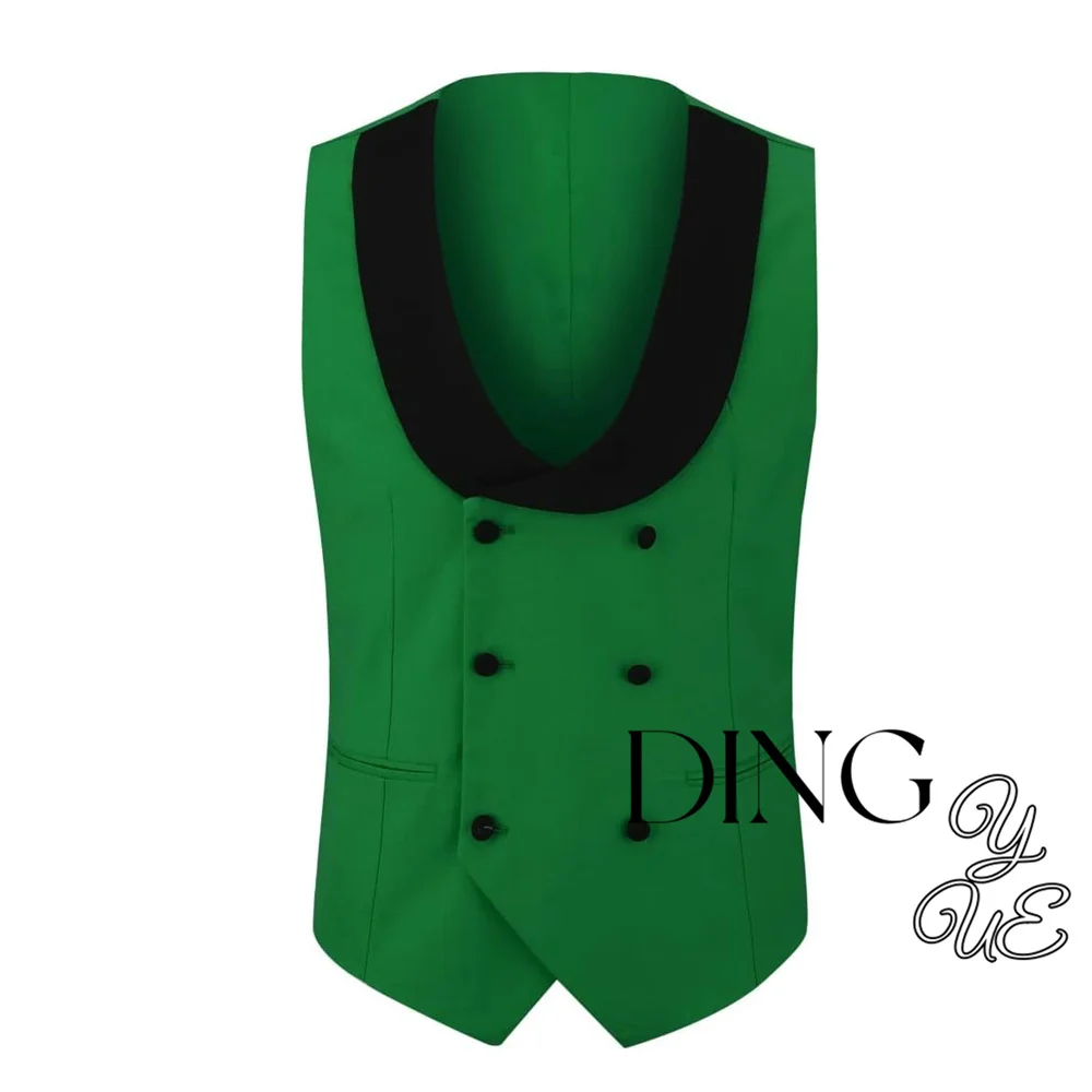 

Men's Suit Vest Double-Breasted Button Soft Fabric Waistcoat Business Banquet Wedding Barmaid Dancing Party Conference Men Vest