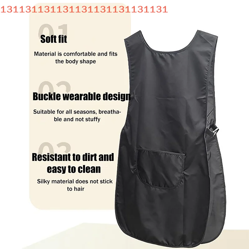 Uniform Hairstylist Vest for Beauty Salon Nail Hairdresser Double-Sided Waterproof Apron Black/Transparent Barber