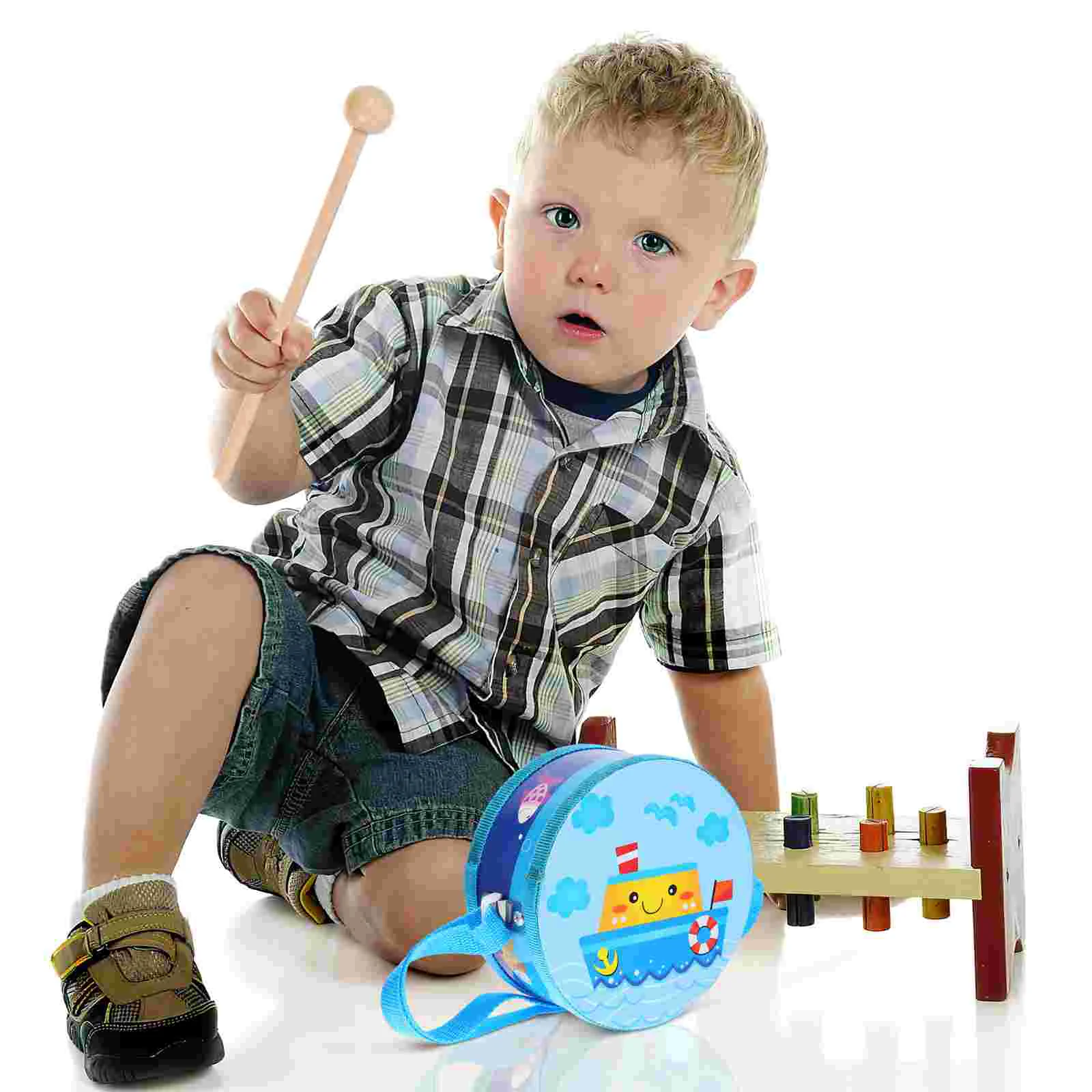 Children's Waist Drum Toy Hand Performance Instruments Toddler Music Toys Percussion Double Sided