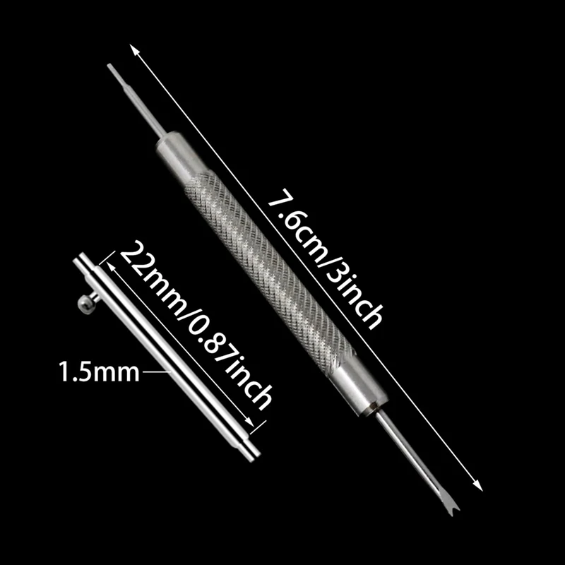 

ABEZ 40PCS L 22mm Dia 1.5mm Stainless Steel Quick Release Spring Bars with 2PCS Double Tip Watch Band Remove Tool
