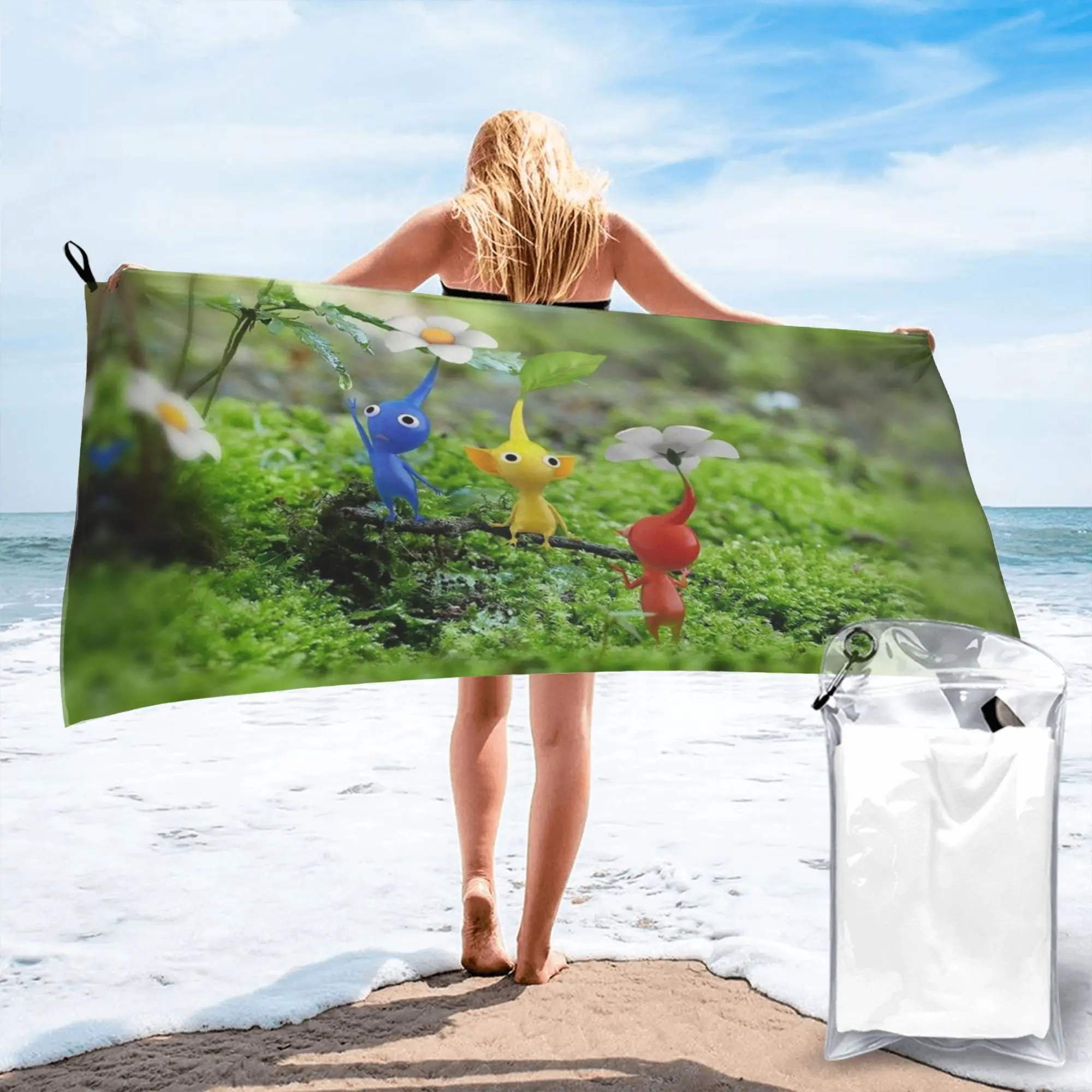 Pikmin  Beach Towel Soft Microfiber Quick Dry Absorbent Quick Towels For Bath