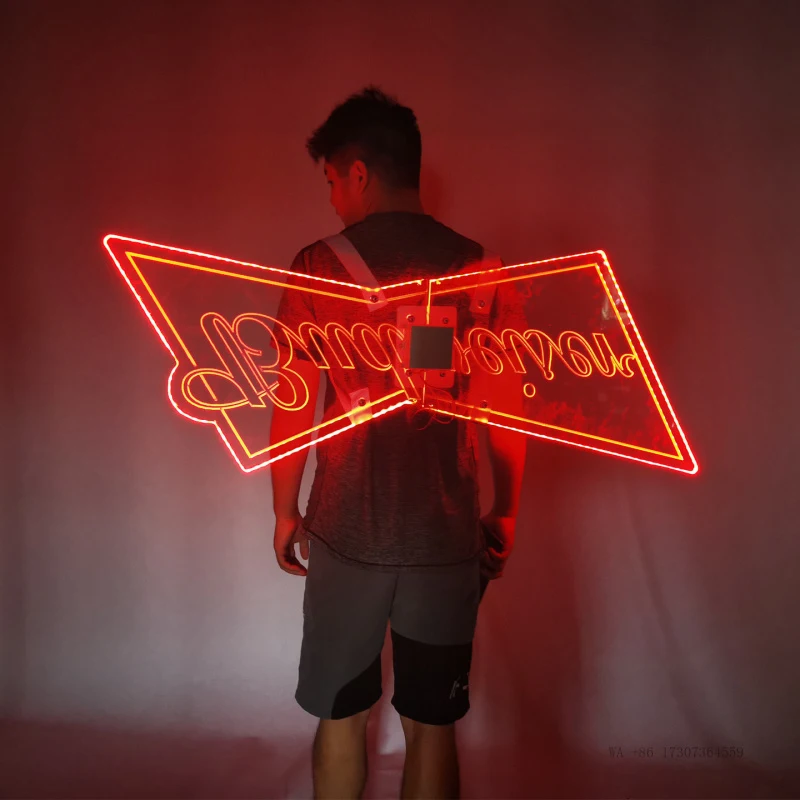 LEDProps for fluorescent dance performance costumesLED Glowing wings on stageMJThe VIP version should support the cheerleading