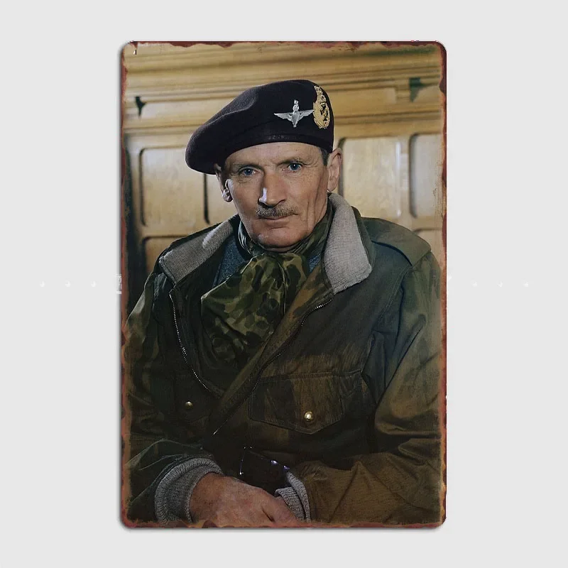 Field Marshal Sir Bernard Montgomery - WW2 - 1944 Poster Retro Metal Sign Bar Interior Wall Room Decoration Vintage Home Decor