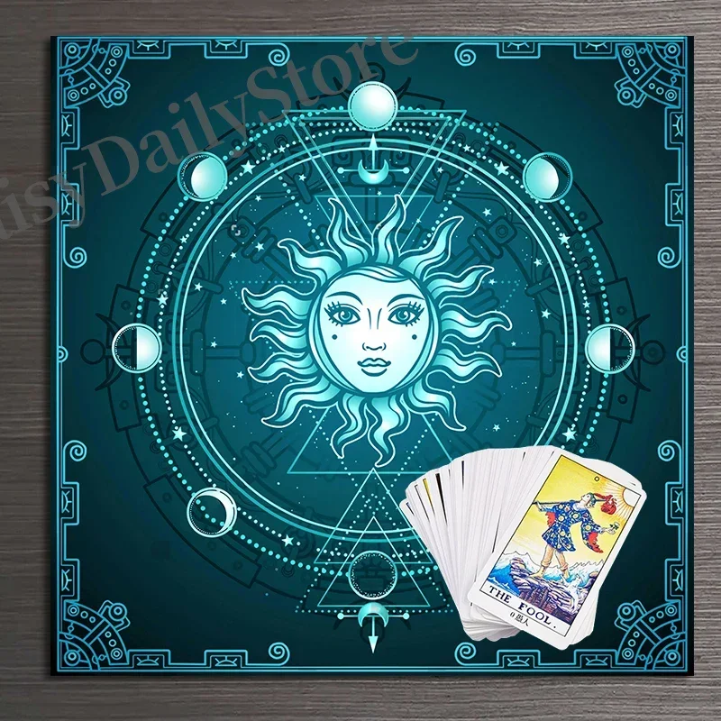 Moon Phase Altar Cloth Sun Tarot Tablecloth Divination Witchcraft Pagan Alter Cloth Divination Astrology Board Game Home Decor