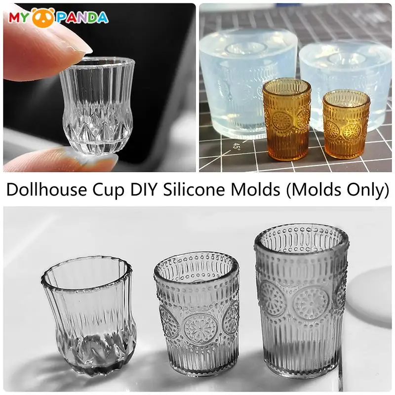 1:12 Dollhouse Miniature Juice Cup Drink Cup DIY Drop UV Glue Silicone Mold Doll House Kitchen Tableware Accessories(Only Mold)