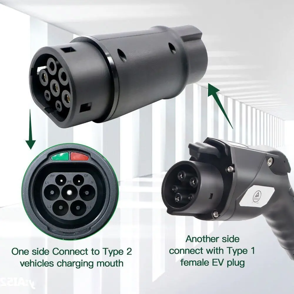 Adaptateur EV Vope2 vers Type 1 SAE J1772 Type 1 vers Type 2, Connecteur de Chargeur EVSE pour Véhicule Électrique