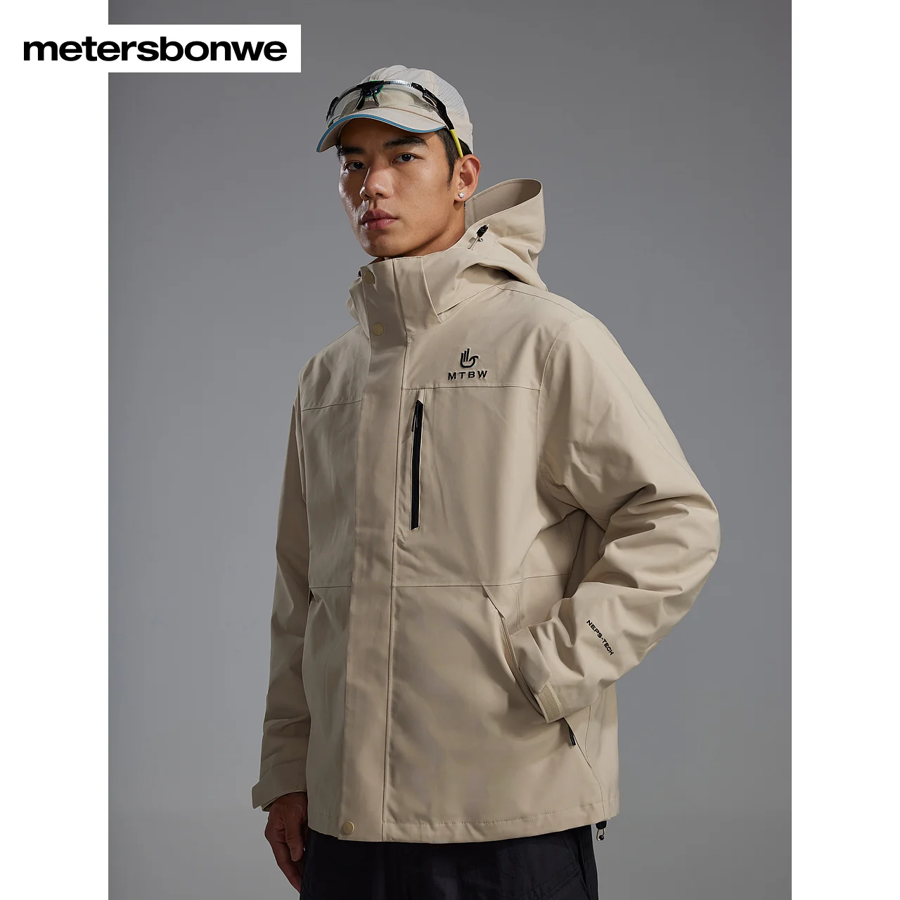 Metersbonwe-Men Waterproof New 2-in-1 Outdoor Jacket  Fleece Jacket Liner Windproof Oil-proof Warm  Three Ways to Wear Winter