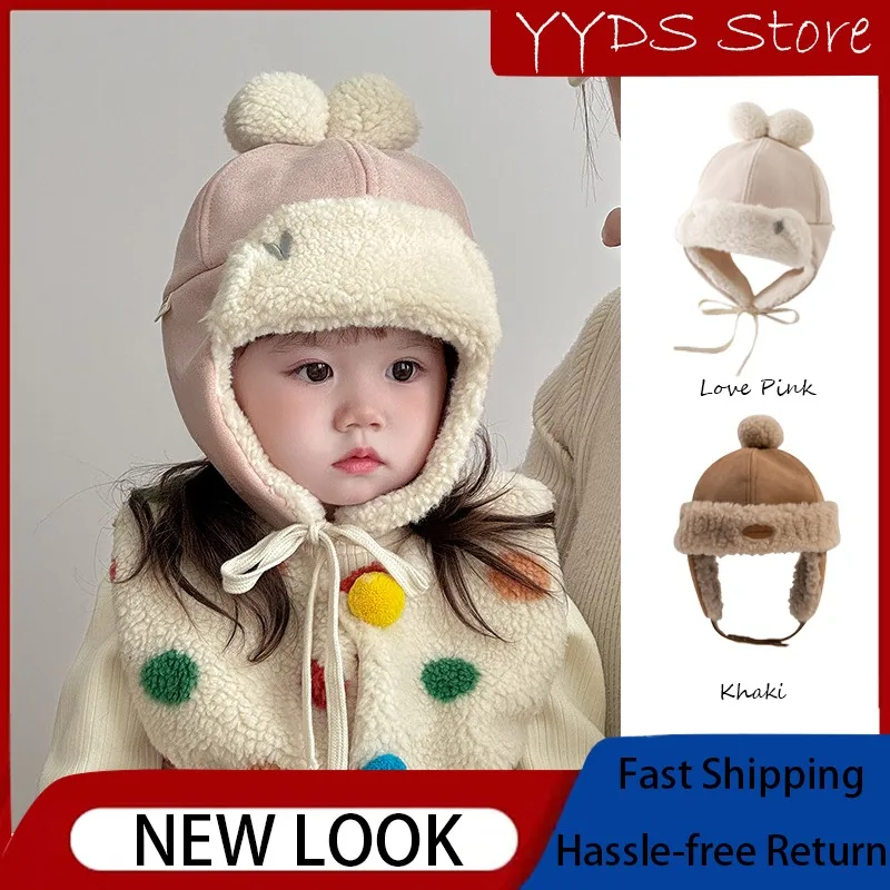 

Детский осенне-зимний пуловер унисекс на флисовой подкладке с толстыми ушками, теплая шапка