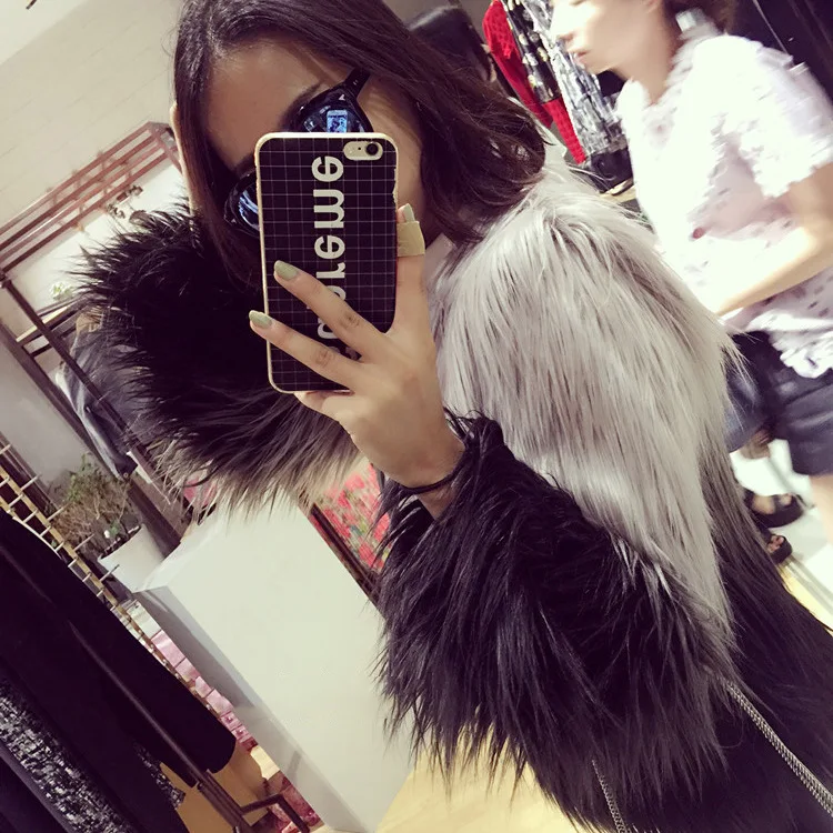 Carat Lovers Gao Wen Dilizheba Star with The Same Imitation Fur Women's Washed Long Hair Gradual Change Coat Jacket