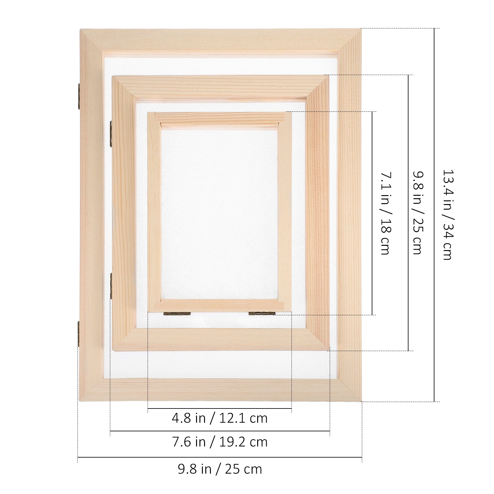 

1 set Wooden Screen Kit Double Layer Frames A4 A5 A6 Mesh Sheets Absorbent Paper Decorative Craft Supplies DIY Mold Deckle