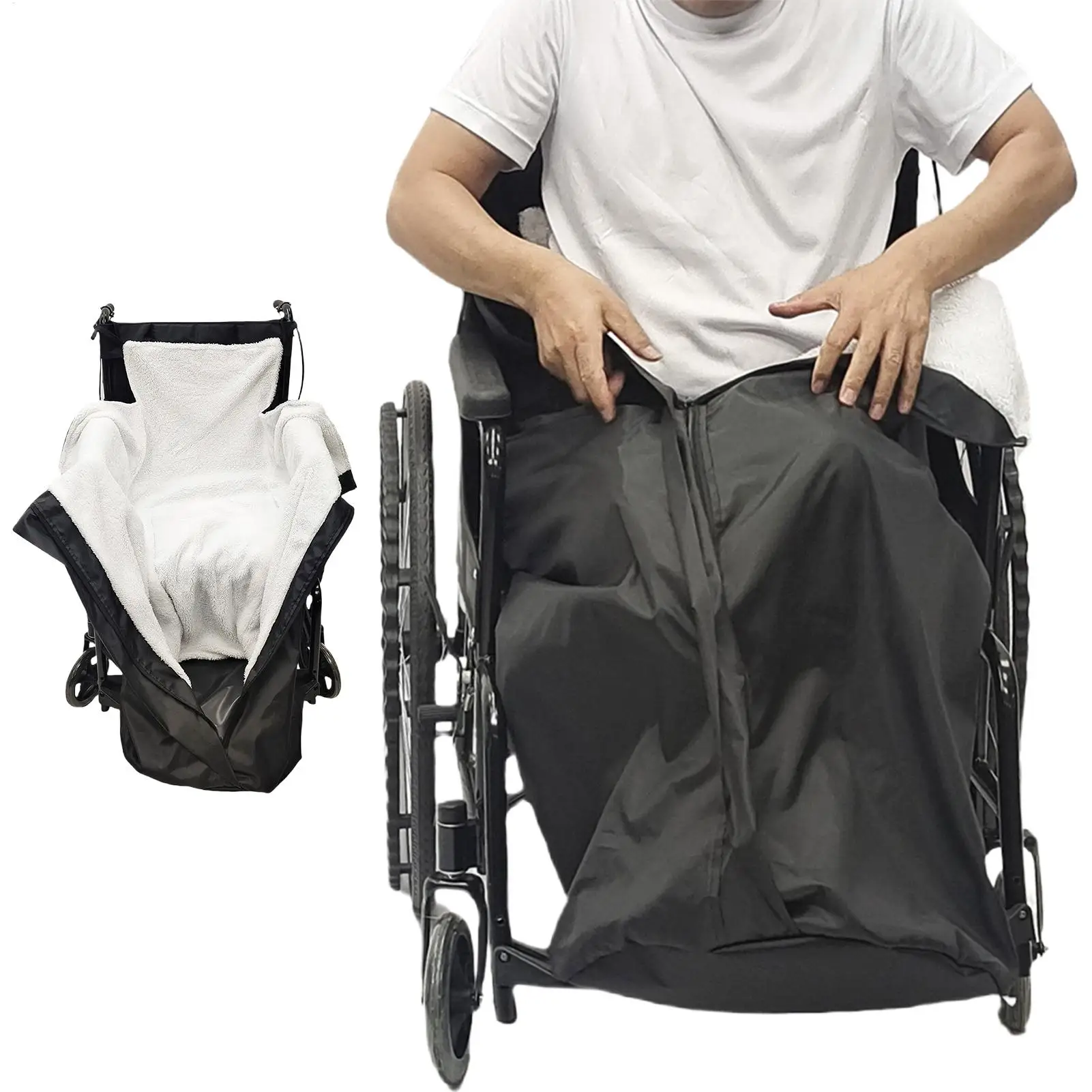 

Wheelchair Blankets For Adults Windproof Lower Body Fleece Lined Pocket Cover Wheelchair Fleece Blanket For Women Men Senior