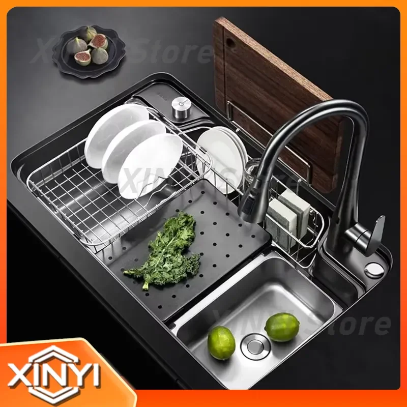 High Quality Kitchen Sink for Stainless Steel 304 Single Bowl Wash Basin Dishwashing Pool for Nano Star Sky Water Tank