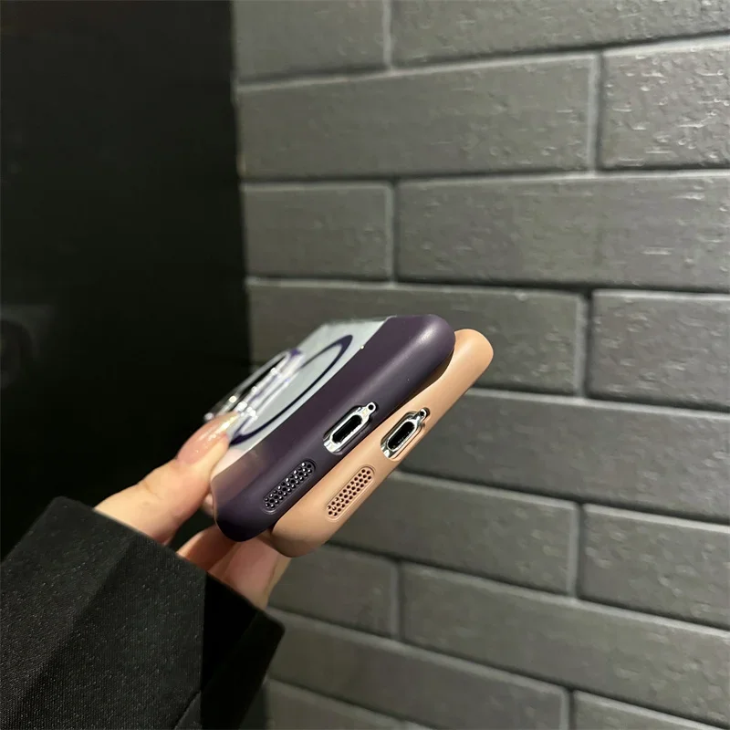 color blocked magnetic phone case for Huawei Pura 70 Pro Plus Ultra Magsafe wireless charging anti fall protection cover bumper