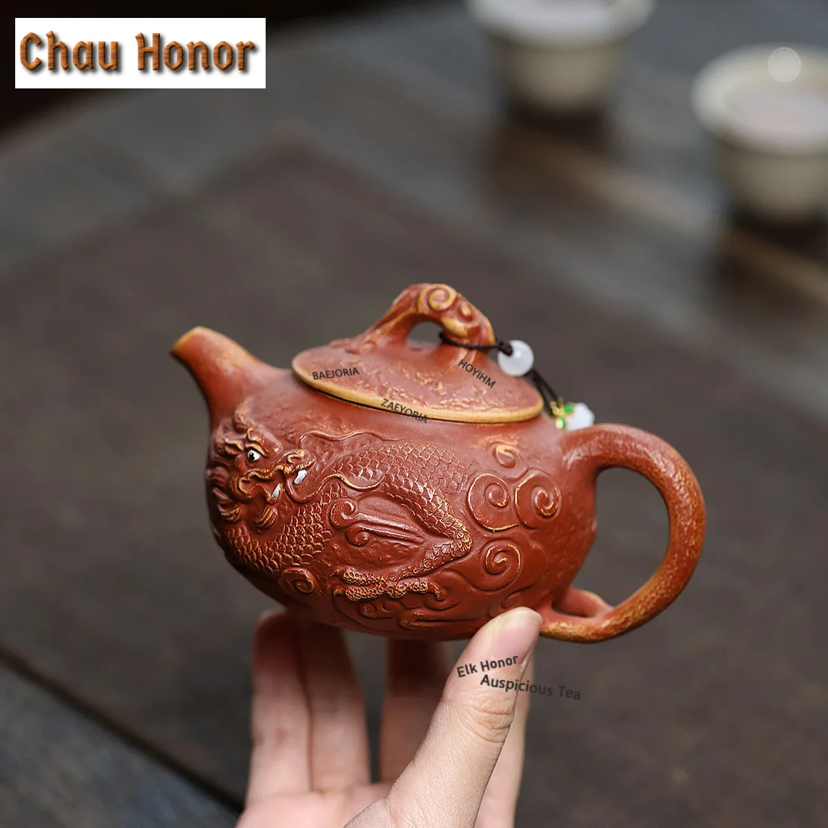 240ml Yixing Purple Clay Teapots Handmade Dargon Pot Raw Ore Flames Burning Mud Tea Making Kettle Zisha Tea Set Drinkware Gift