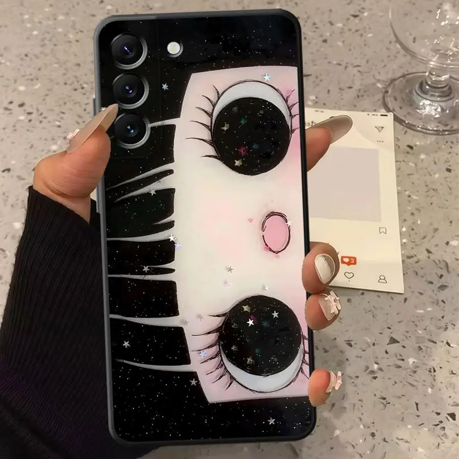 Phone Cover Case for Samsung Galaxy A20s A05 A06 A71 A73 A30s A53 A03 A50 A56 A04 A02s Cartoon Girl's Eyes
