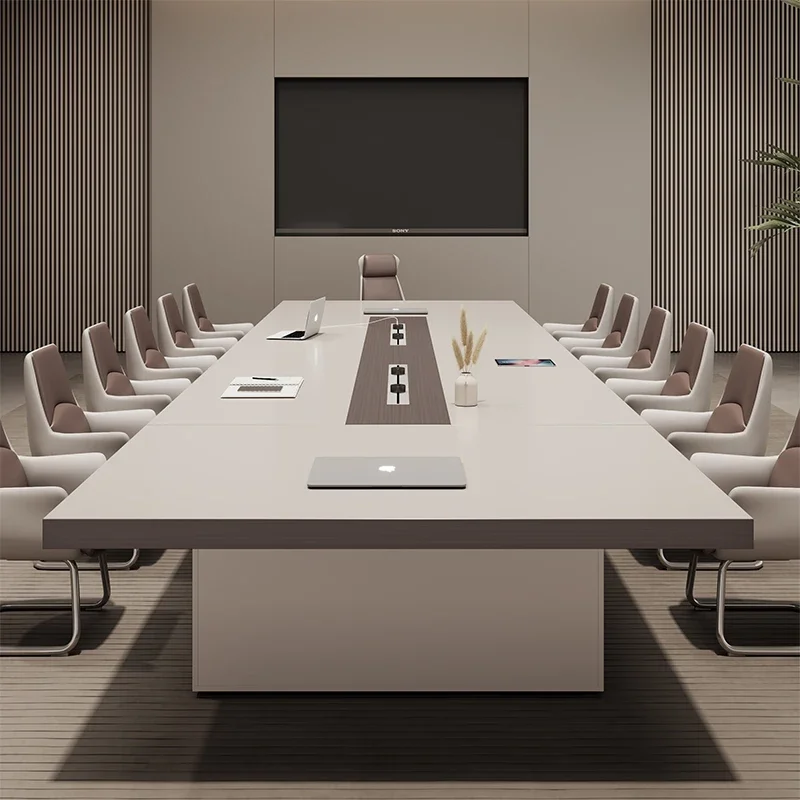 

Nordic Meeting room table and chair combination large meeting light luxury high sense modern simplicity negotiation reception