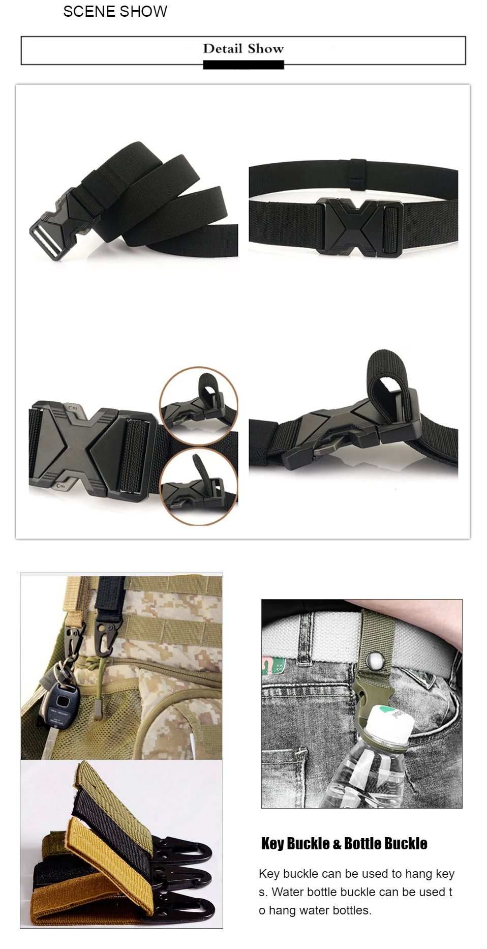 New Quick Release Metal Pluggable Buckle Tactical Belt Breathable Elastic Military Belts For Men Stretch Pants Waistband Hunting