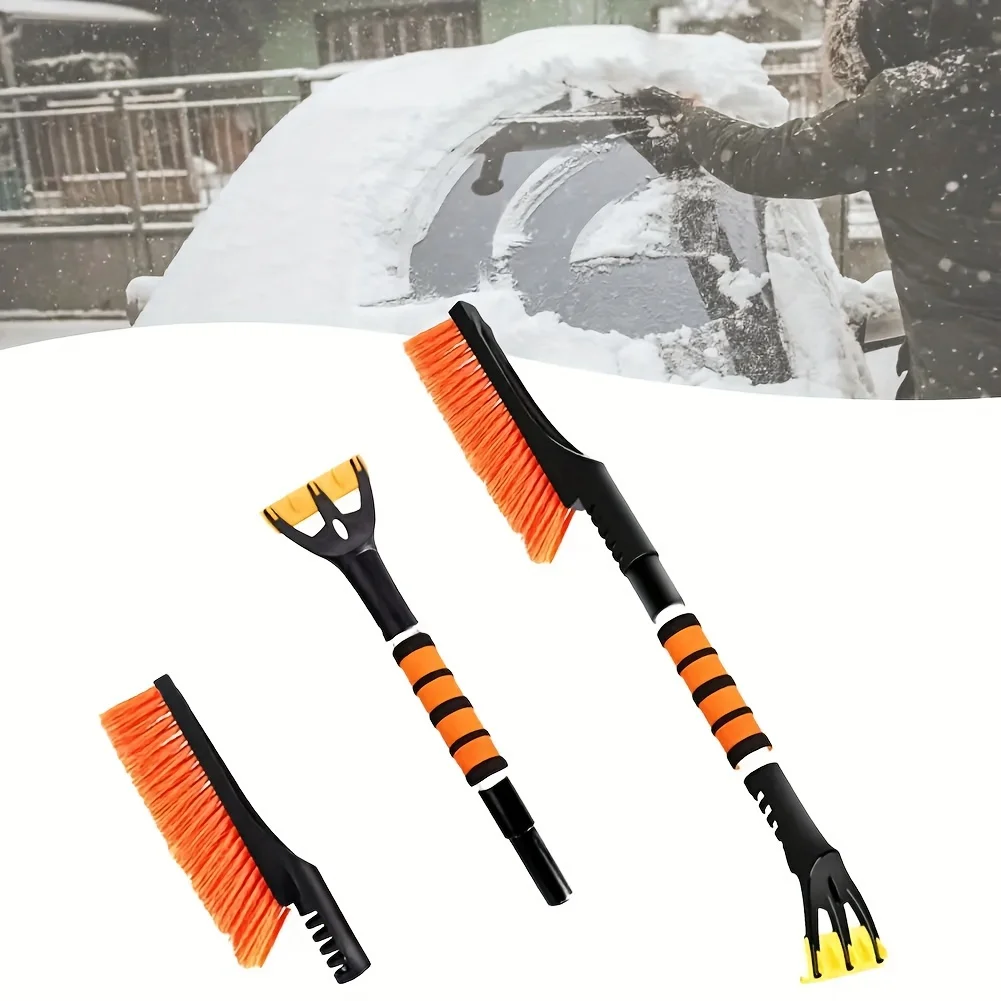 Portable Car Truck Snow Brush with Ice Sceaper Paint Protective Snow Aluminum Rod Remover Winter Snow Ice Shovel Kit