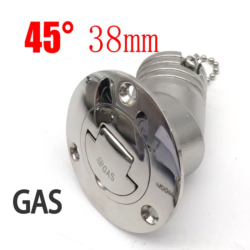 45 Degree 316 Stainless Steel Deck Filler Key Cap GAS DIESEL FUEL WASTE WATER 38mm 50mm Deck Filler Caps for Marine Boat