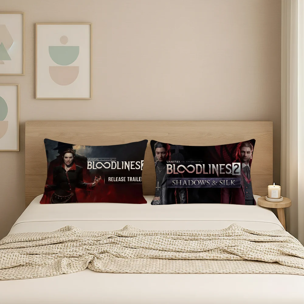 

Game V-Vampire T-The M-Masquerade B-Bloodlines 2 Pillow Case Suitable for Office Bedroom Sofa Home Decoration Rectangle