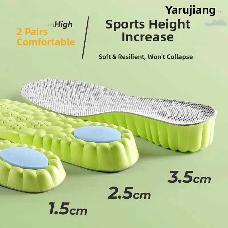 

Elevating Sports Insoles for Men And Women Invisible Herbal Artemisia Odor Control Sweat Absorbent Shock Absorbing Comfortable