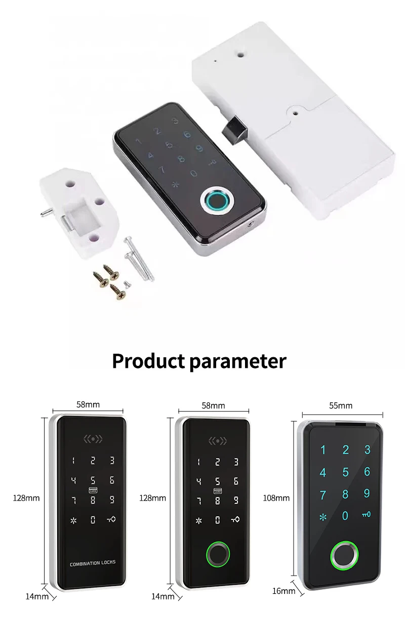 Biometric Fingerprint Electronic Digital Drawer Lock RFID 13.56Mhz For Spa Swimming Pool Gym Electronic Cabinet Lock TTLOCK