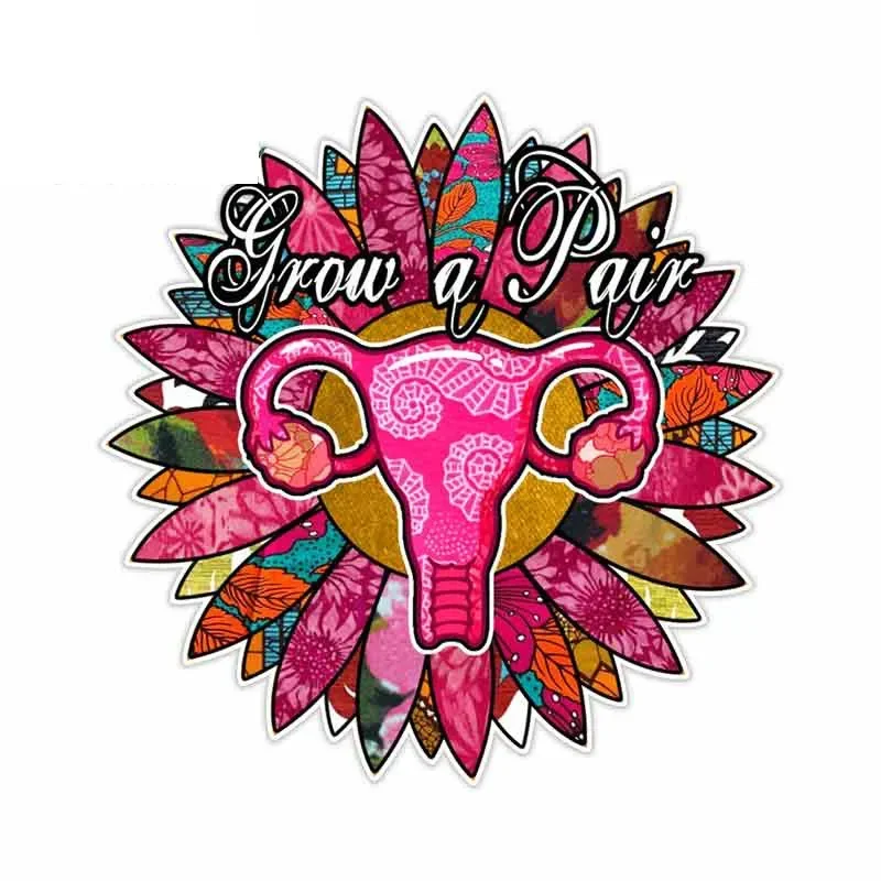 

reativity Cartoon Uterus Flower Personality Car Sticker PVC Auto Window Bumper Sunscreen Waterproof Cover Scratches Decal