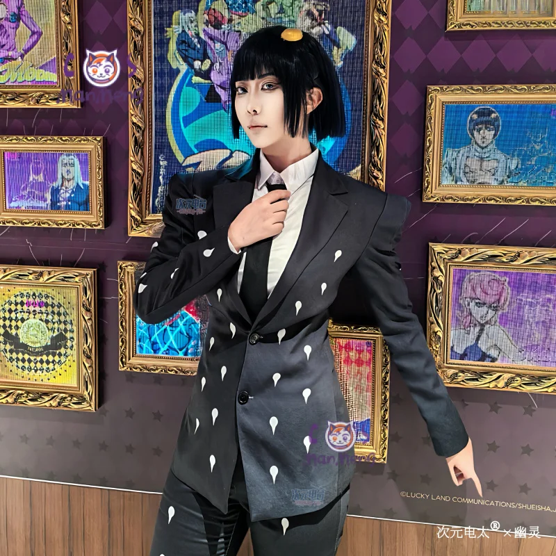 

Paolo Bucciarati Cosplay Costume Anime JoJo's Bizarre Adventure Black funeral suit Halloween carnival men women fashiona uniform