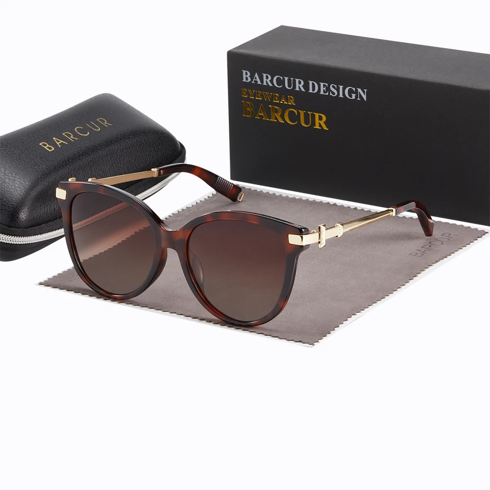 BARCUR Occhiali da sole da donna squisiti, lussuosi ed eleganti, montature Cat Eye, confezione del marchio Best Friend resistente ai raggi UV