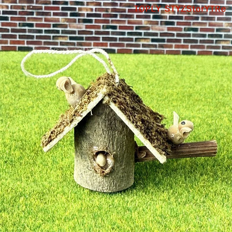 1 قطعة 1: 12 دمية عش الطيور الكلاسيكية على نطاق صغير منزل قلادة تمثال صغير لعبة مجسمة اكسسوارات المنزل للدمية