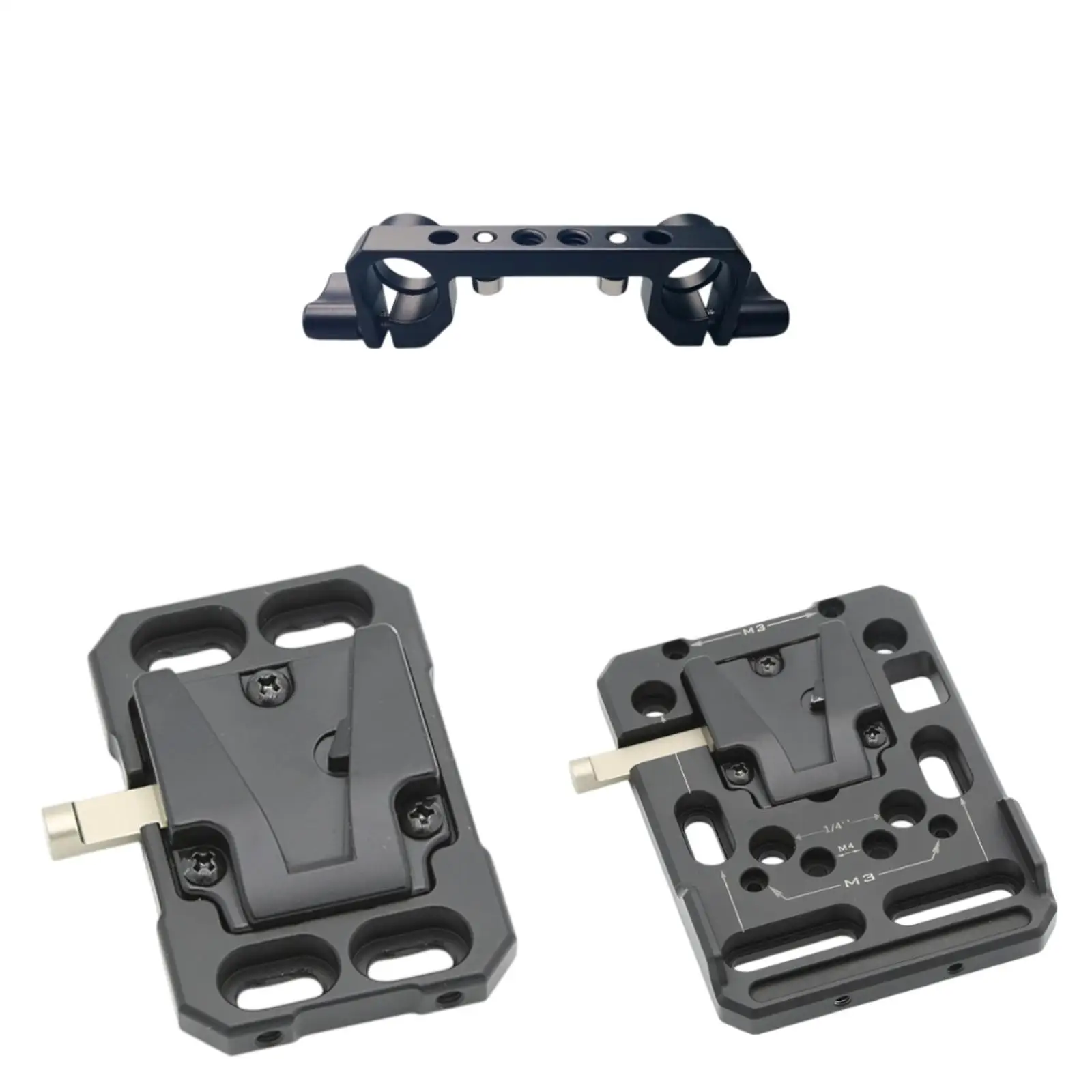 V Mount Battery Plate Alloy Multifunctional Practical Pipe Clamp V Lock Plate Battery Plate Adapter for DSLR Camera Camcorders