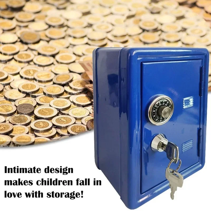 Mini Metal Safe, Children's Coin Bank Locker, Family Safe, Creative Piggy Bank, Key Safe, Desktop Decoration
