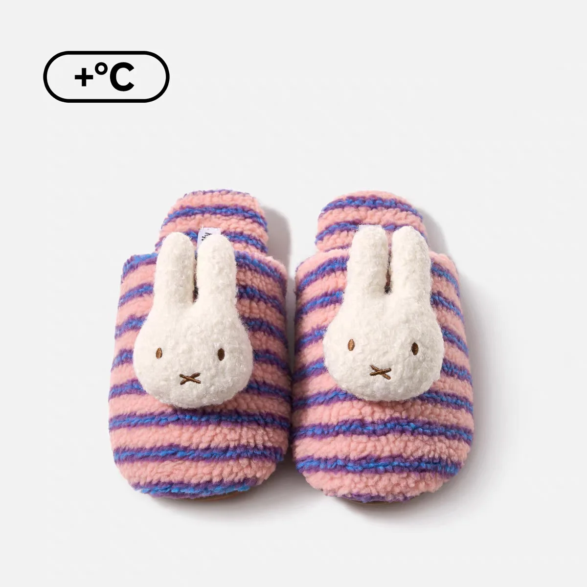 Miffy Pluche Pantoffels Gestreept Warme Zachte Huispantoffels Schattige Cartoon Konijn Antislip Binnenshuis Schoenen voor Dames