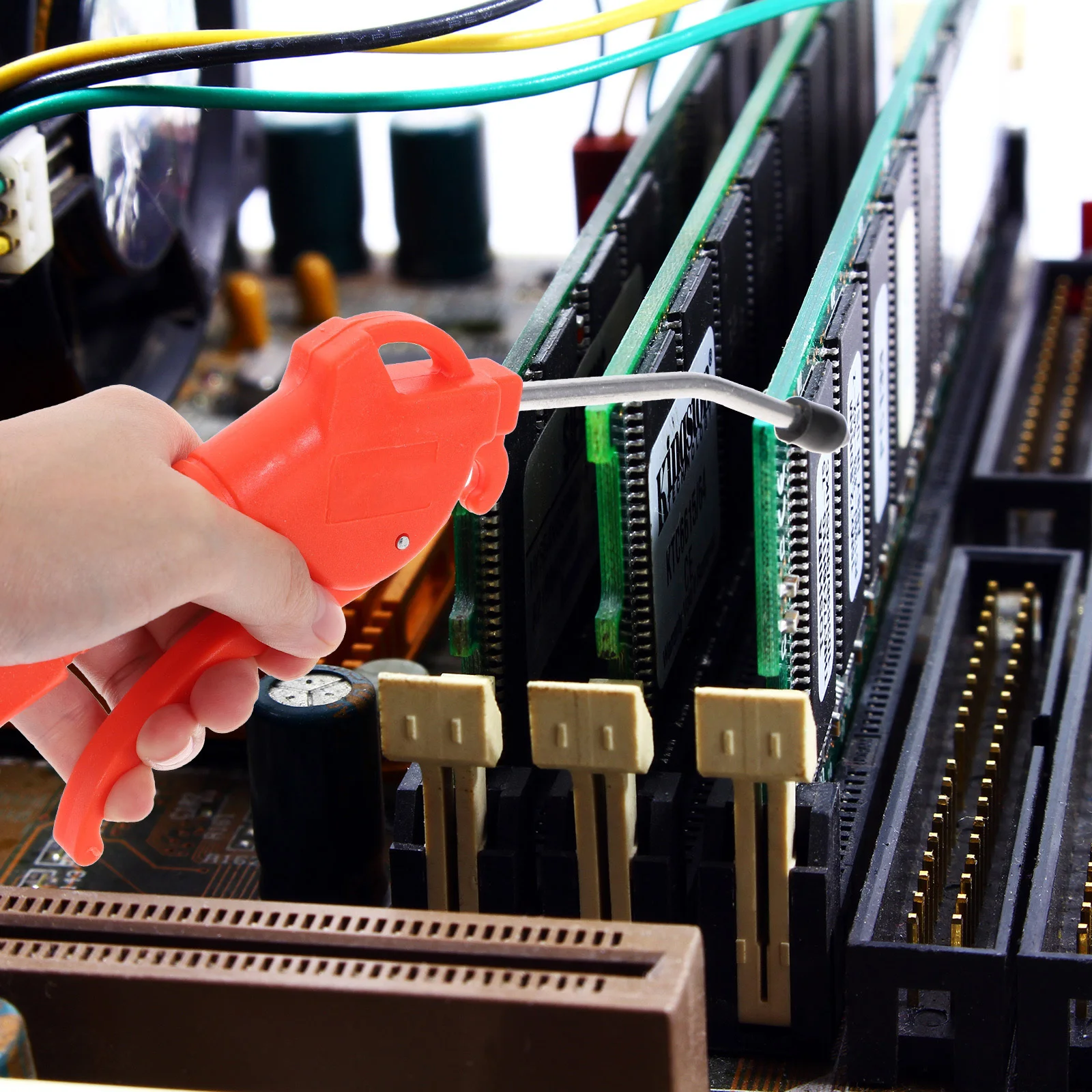 

2Pcs Air Compressor Blower Nozzle Durable Plastic Handle Dust Removal Tool for Deep Cleaning Narrow Slits Attachment