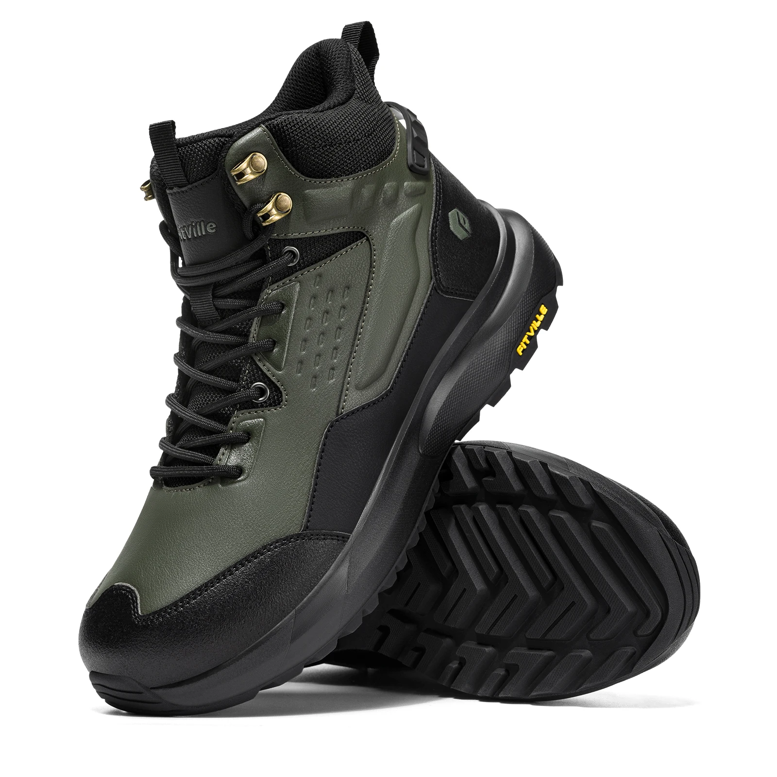 FitVille Herren-Wanderschuhe, weit, wasserdicht, taktischer Kampfstil, rutschfest für Outdoor-Aktivitäten_voghion.com