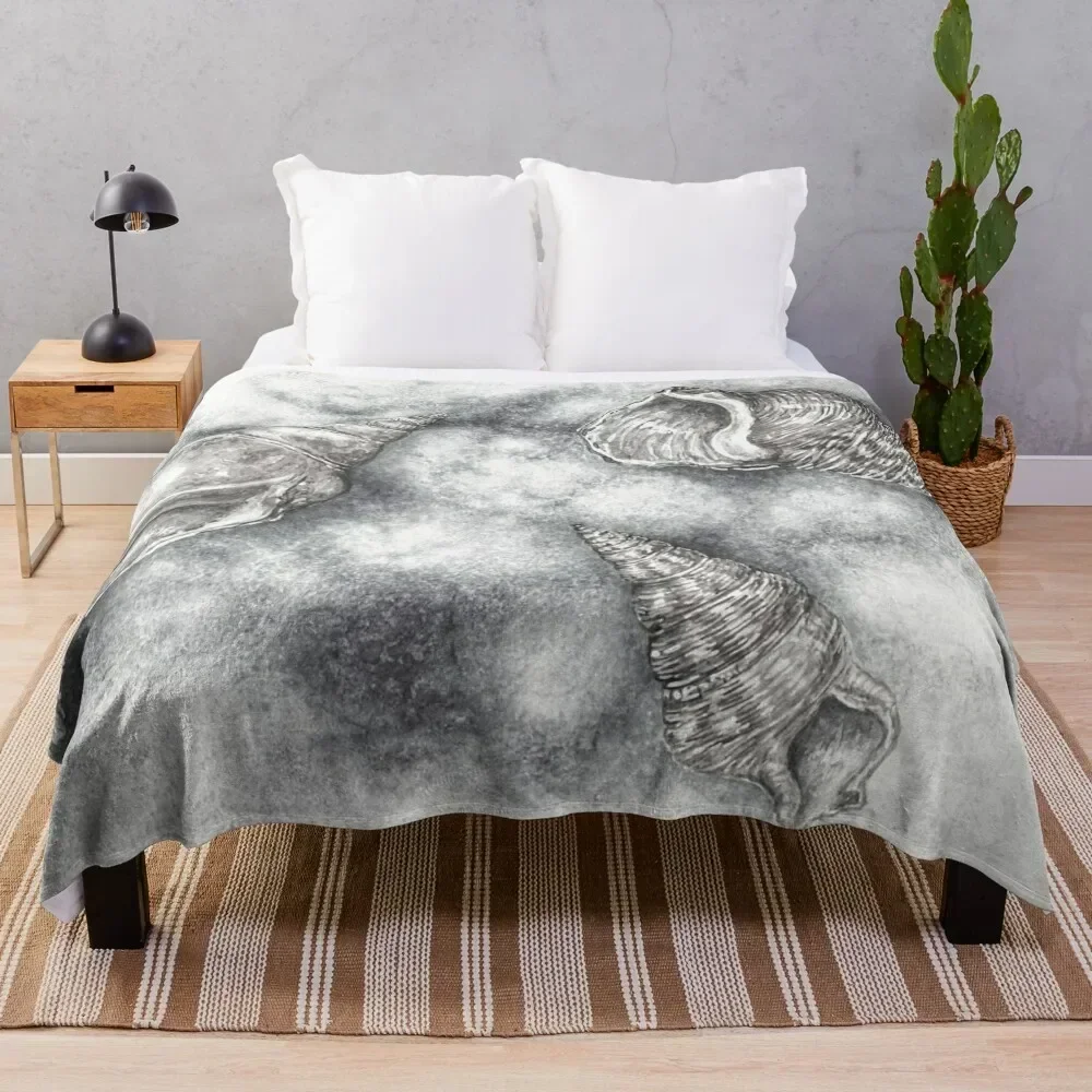 

Three shells living together in monochrome harmony. Throw Blanket Soft Bedroom Blanket for Night Sleeping
