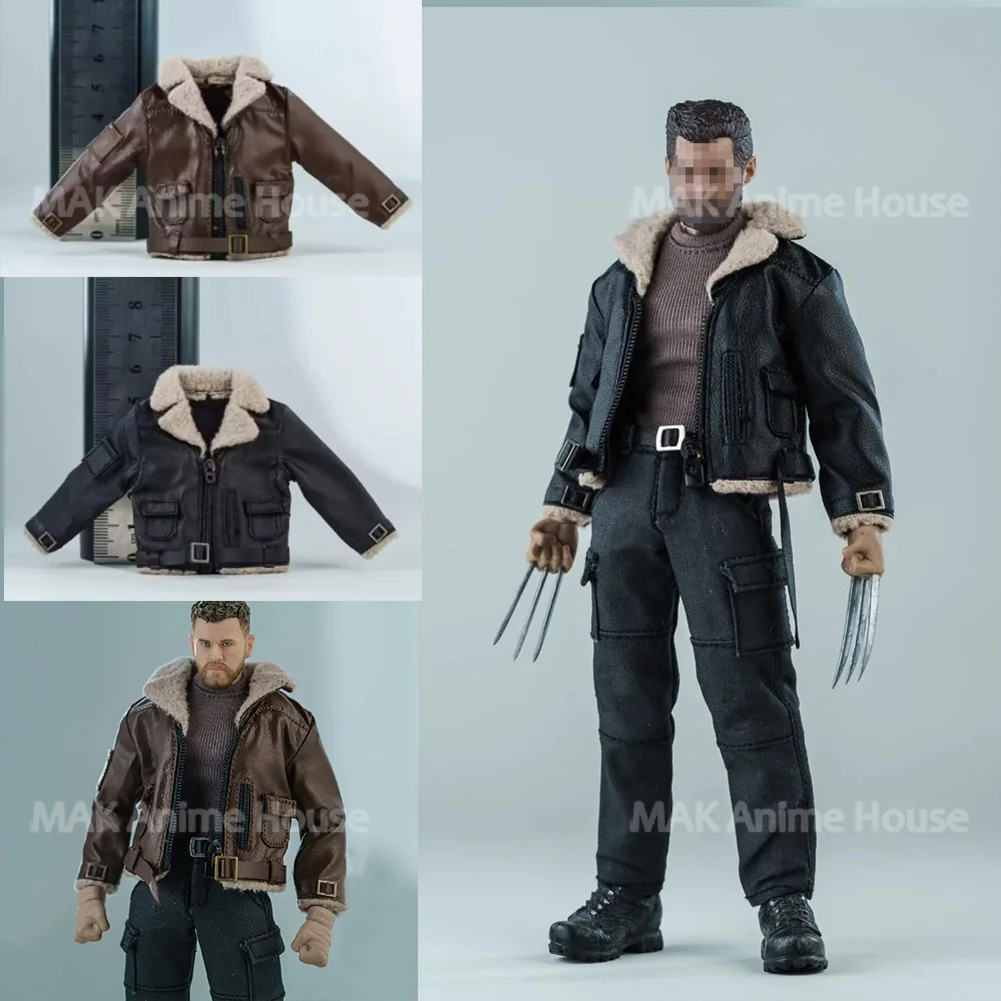 1/12 mao colarinho jaqueta de motocicleta calças de trabalho conjunto de roupas modelo caber 6 ''romankey formiga notaman soldado masculino figura de ação corpo