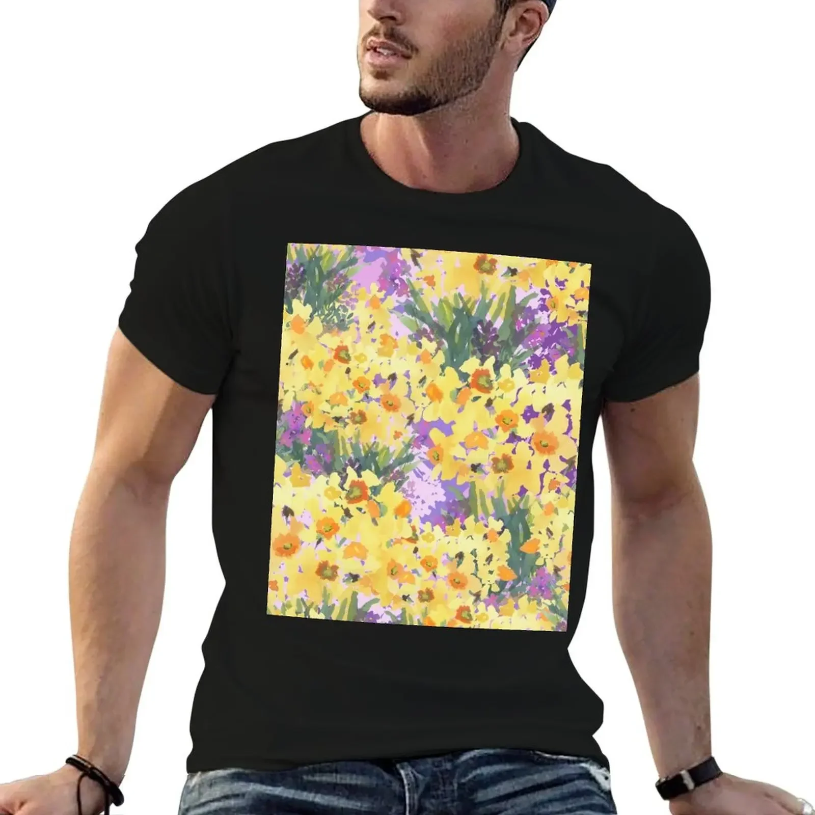 Yellow Daffodil Garden T-Shirt shirts graphic man t shirt vintage clothes customs funny t shirts for men