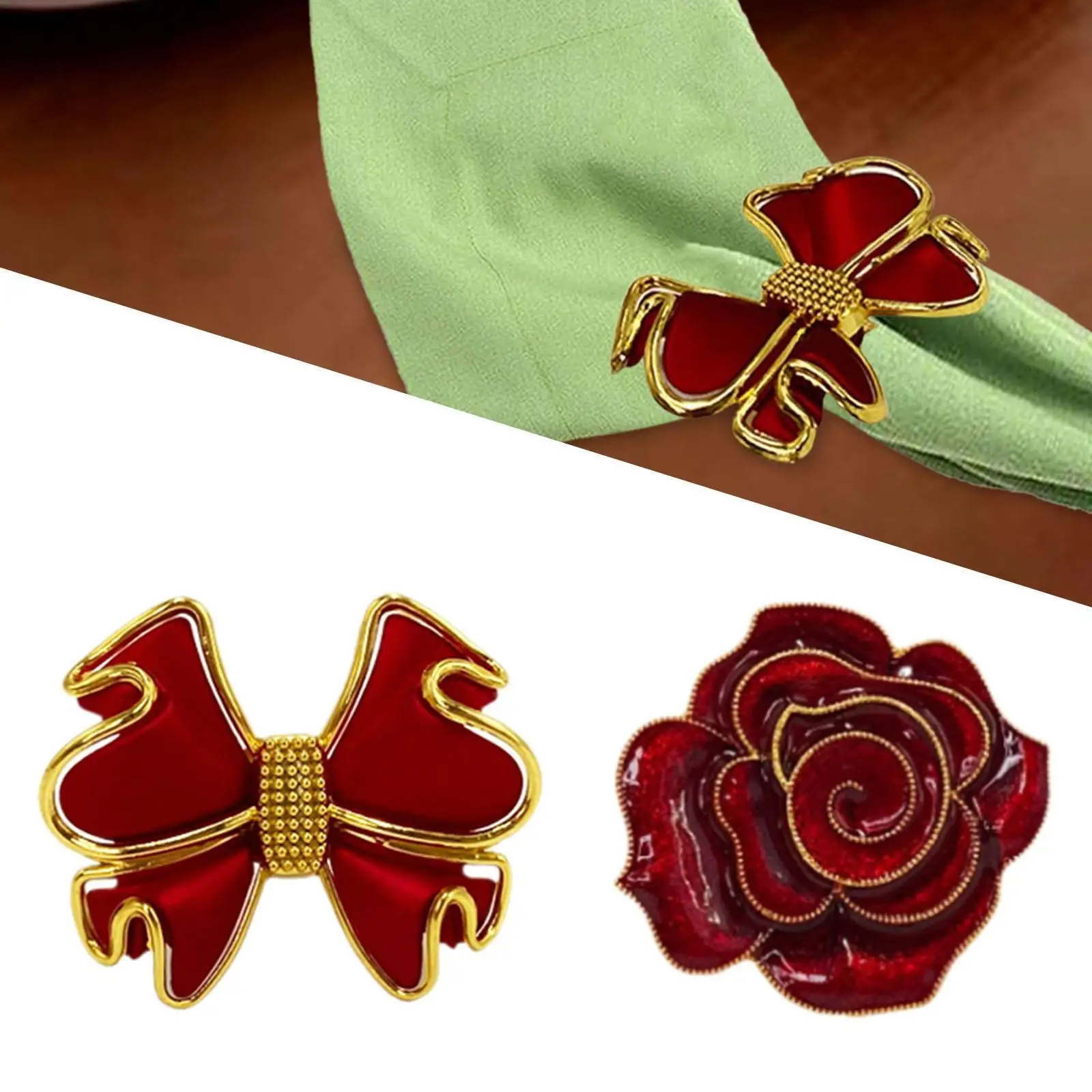 Napkin Ring Fashion Sturdy Napkin Holder Buckle Dinner Table Decor for Party Thanksgiving Banquet Christmas Celebration
