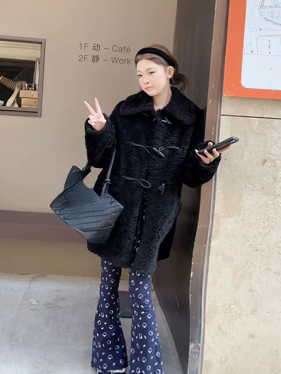 

Winter Oversized Long Thick Warm Soft High Street Wind Lamb Wool Coat Women's New Fashion Popular Sweet Winter Jacket